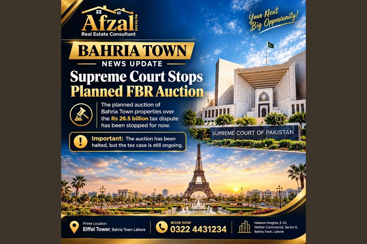 Supreme Court Stops FBR Auction of Bahria Town Property – What It Means for Buyers