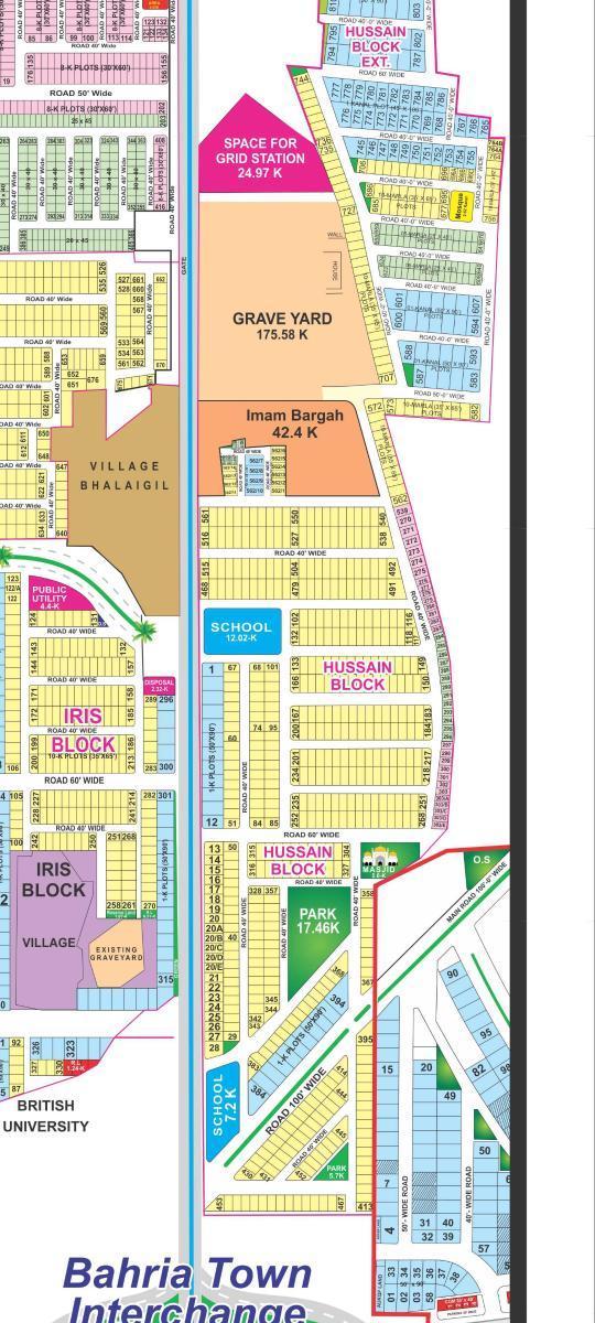 23 Marla Corner Plot For Sale in Bahria Town Lahore Hussain ext Block Sector C
